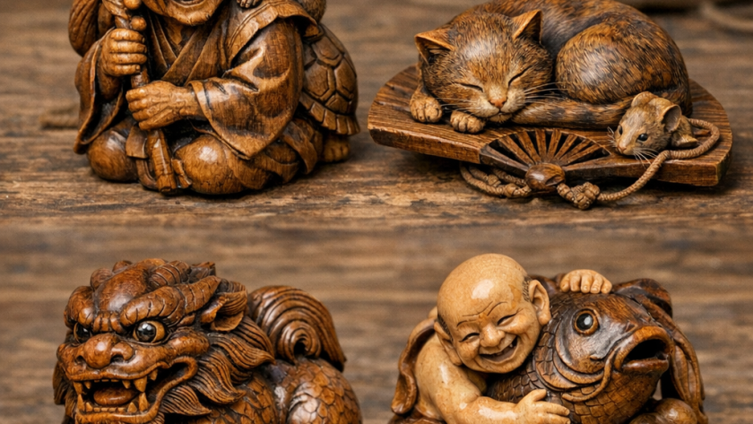 Les sculptures sur bois traditionnelles : Netsuke